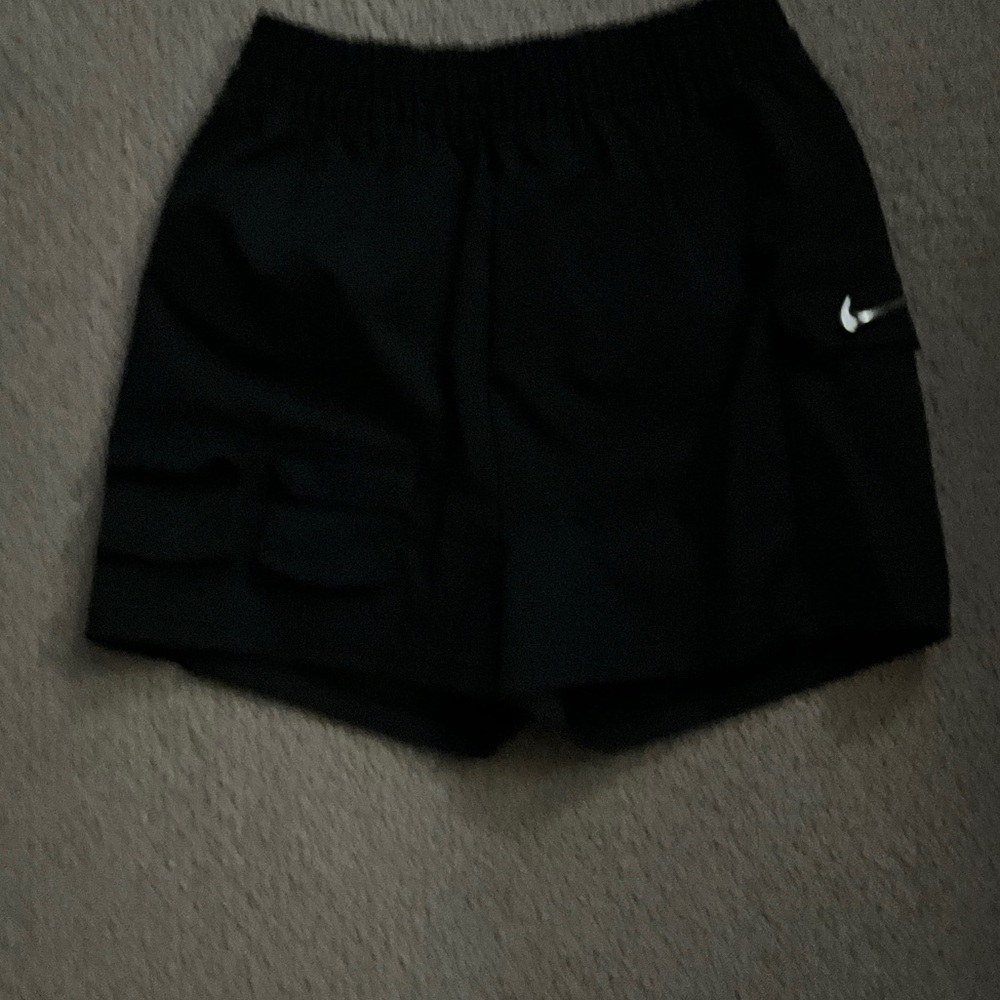 Nike Black cargo Shorts with silver Swoosh